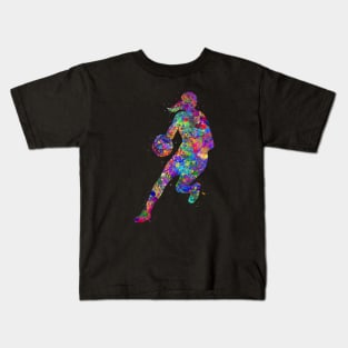 Basketball player girl watercolor Kids T-Shirt